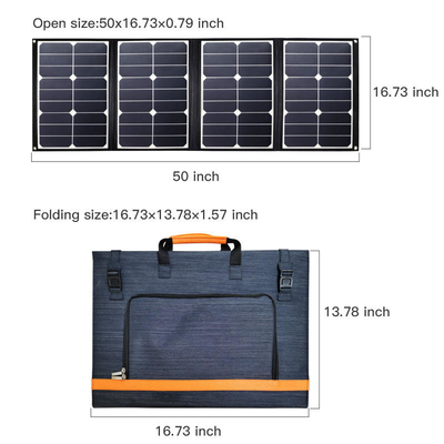 DC와 USB 출력과 PVDF 휴대용 80w 폴드형 태양 전지판 충전기