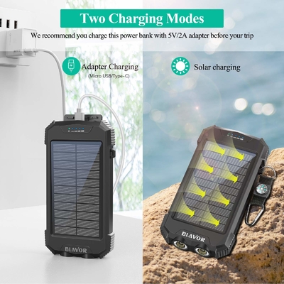휴대폰과 노트북을 위한 치 무선 10000mAh 휴대 충전 장치 태양력 은행