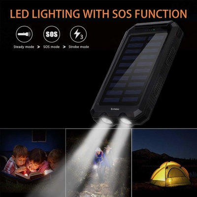 ODM 유니버셜 예방 태양 동력이 공급된 파워 뱅크 팩 충전기 20000 mah
