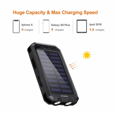 ODM 유니버셜 예방 태양 동력이 공급된 파워 뱅크 팩 충전기 20000 mah
