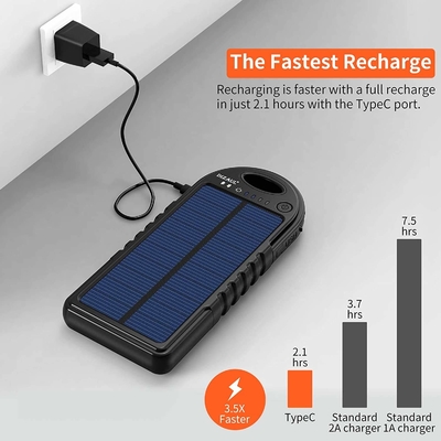 18W 10000mAh 태양 동력이 공급된 파워 뱅크 USB Ｃ 충전기 OEM