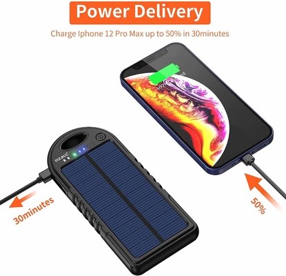 18W 10000mAh 태양 동력이 공급된 파워 뱅크 USB Ｃ 충전기 OEM