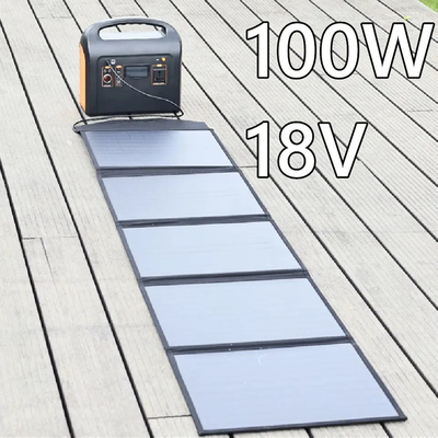 야외인 주택을 위한 탄력적 5 배 폴드형 태양 전지판 100W 18v 태양 전지판