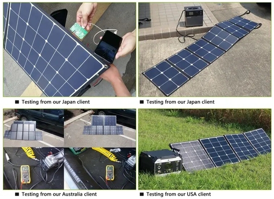 휴대용 태양 전지 태양 전지 패널 6 폴드 ETFE 60W 폴더블 핸드백 전원 충전기