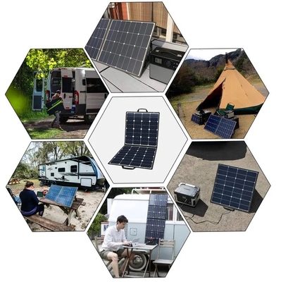 휴대용 태양 전지 태양 전지 패널 6 폴드 ETFE 60W 폴더블 핸드백 전원 충전기