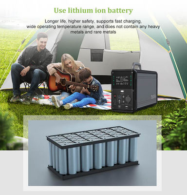 1500Wh 태양열 발전기 스테이션 백업 리튬 배터리 순수 사인파 AC 콘센트