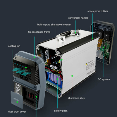단번에 인버터 오프 그리드 Li 이온 동력화차 태양발전기 500W